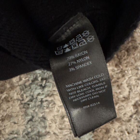 House of Harlow 1960 Black Stretchy Ribbed Collared V-Neck Crop Top L - Picture 4 of 4